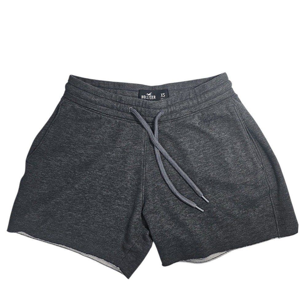 Hollister Sweat Shorts Charcoal Gray Fleece Drawstring Women's XS